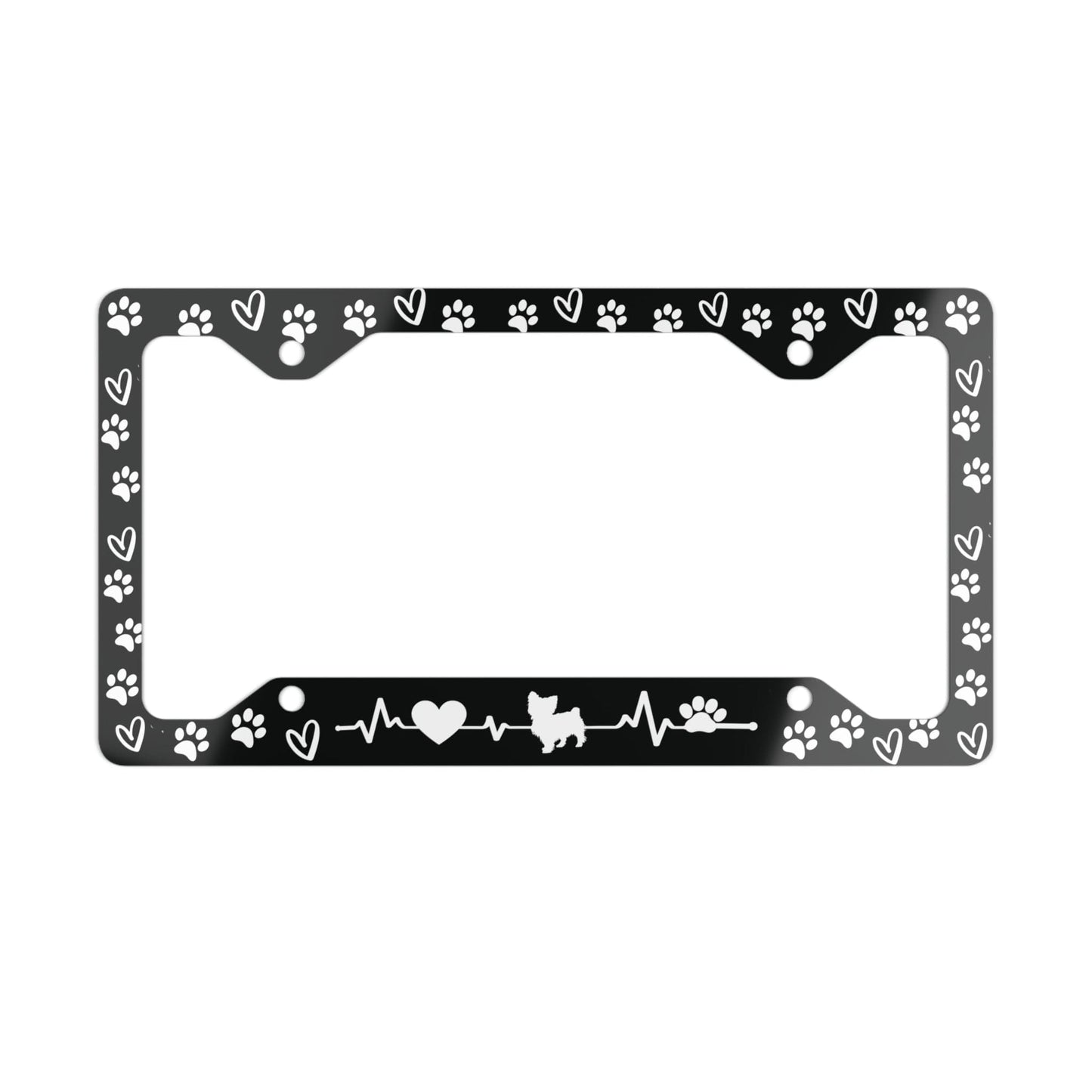 Custom Dog & Cat License Plate Frame with Heartbeat Design
