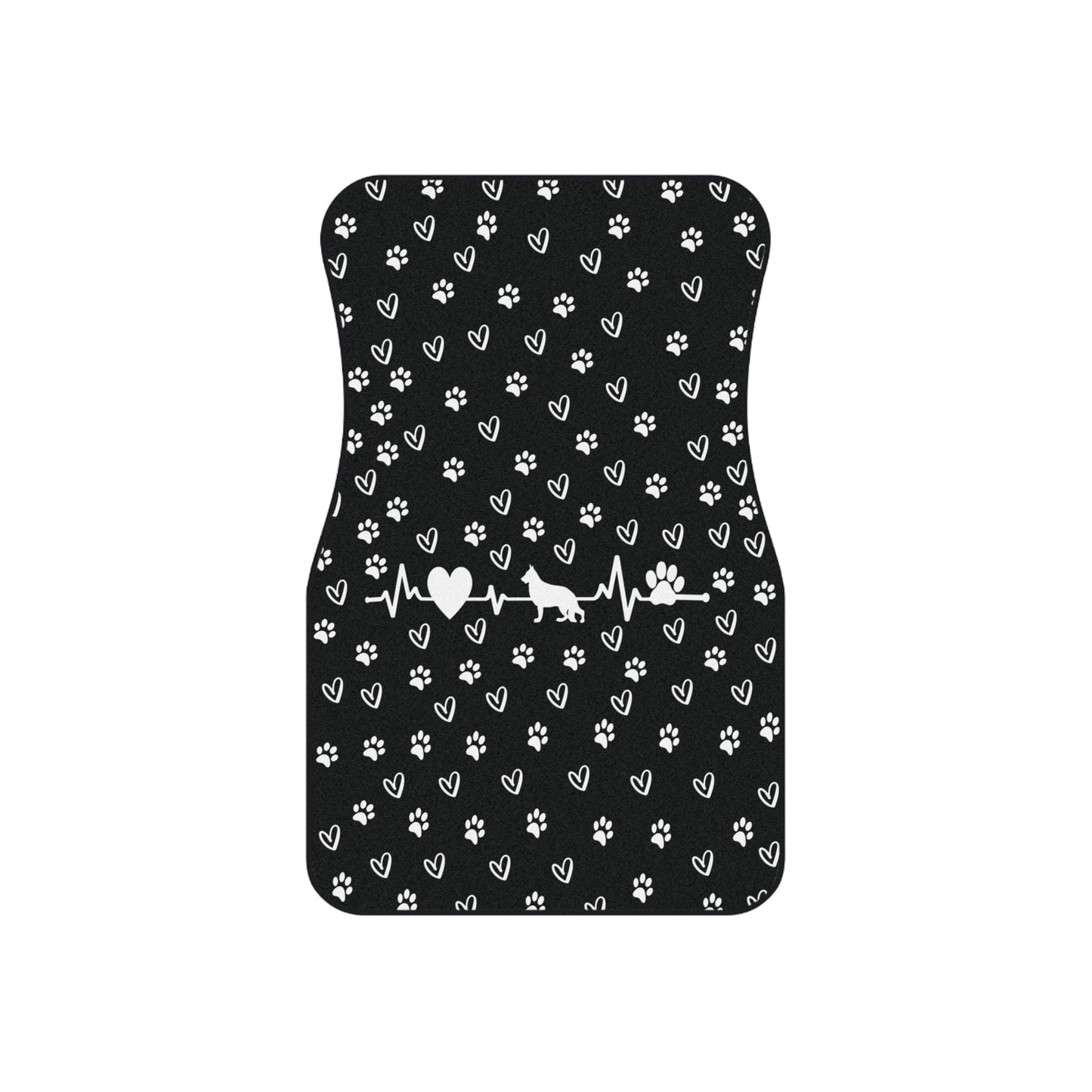 Custom Pet Car Mats - Personalized Breed, Heartbeat & Paw Print Design, Set of 4