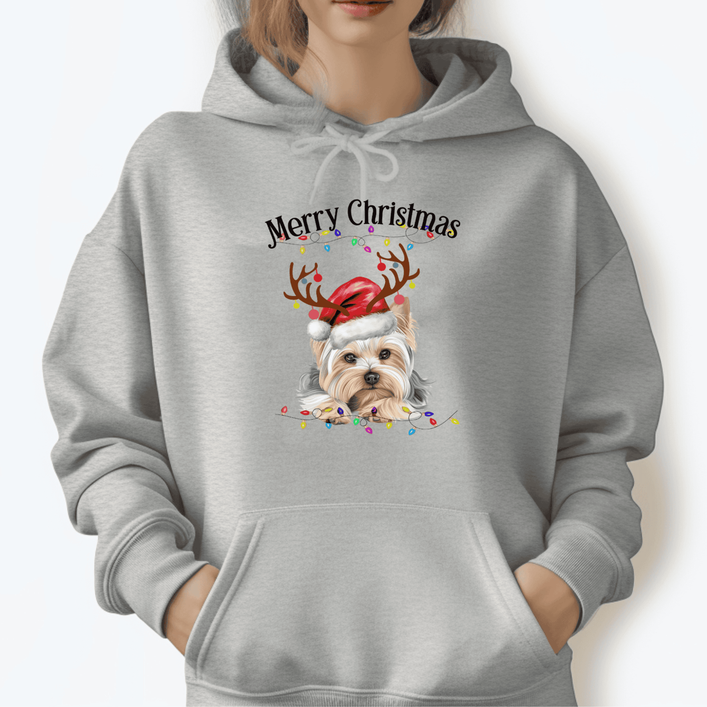 Yorkie Christmas Hoodie Sweater For Women/Men, Yorkie Dog Lover Long Sleeve