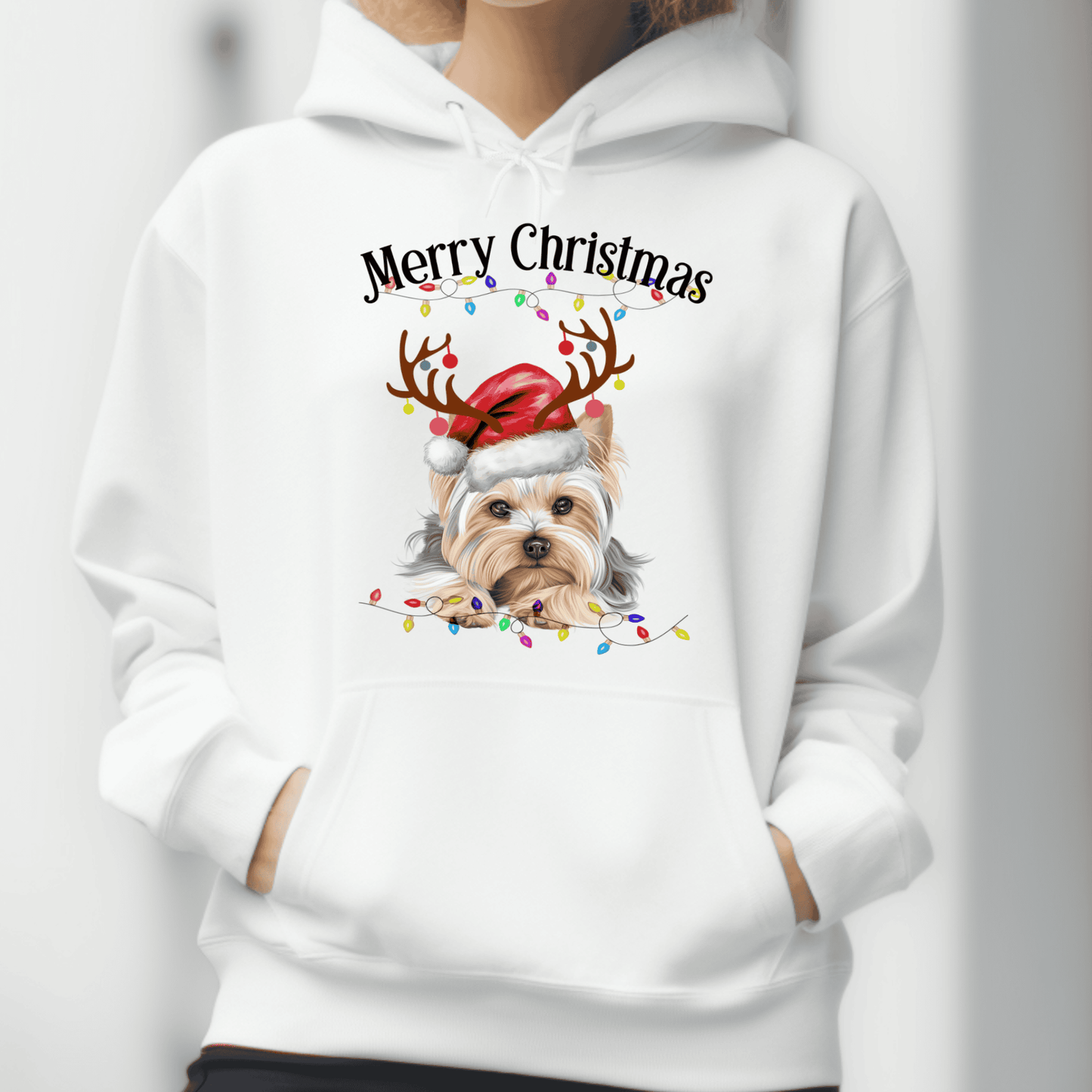 Yorkie Christmas Hoodie Sweater For Women/Men, Yorkie Dog Lover Long Sleeve