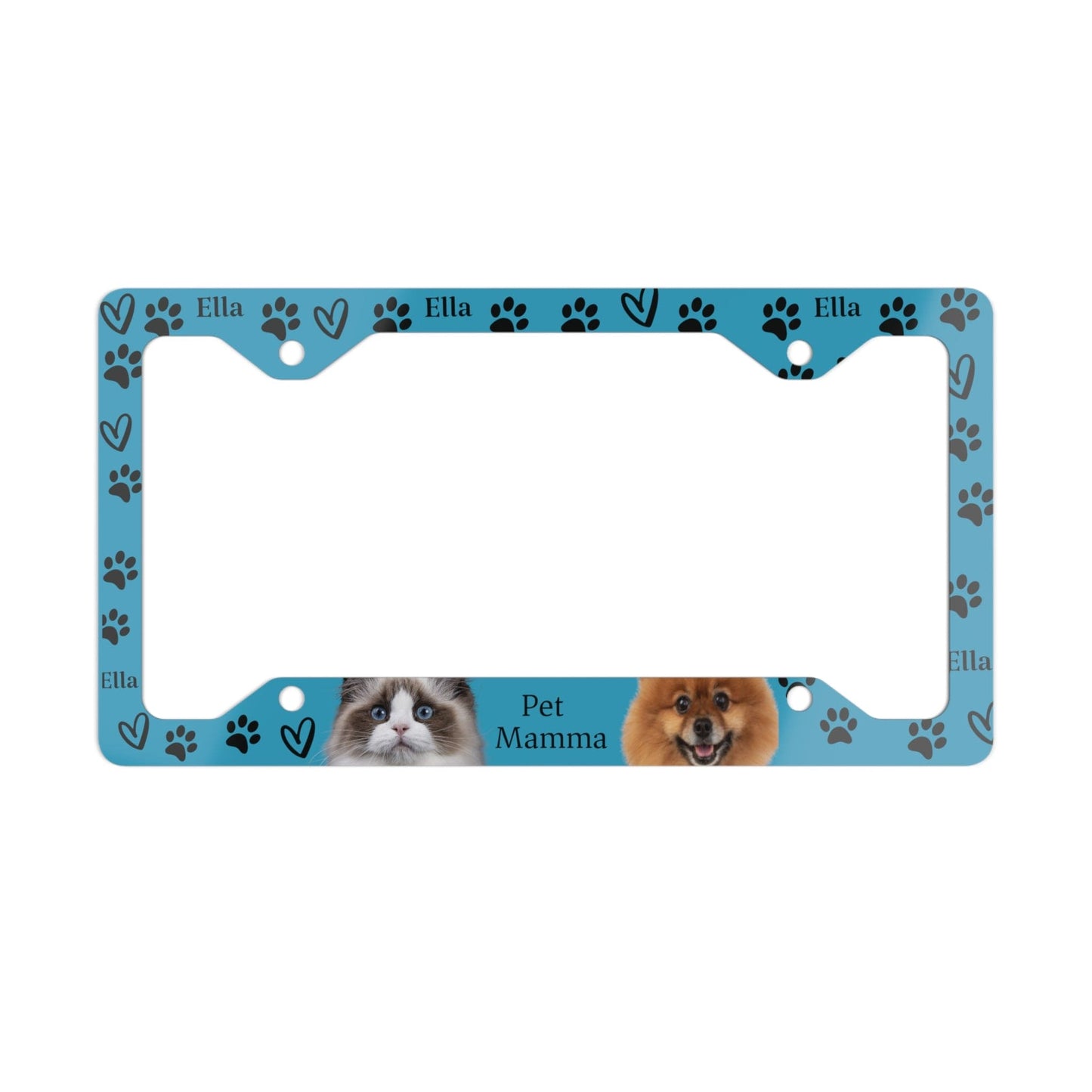 Custom Pet License Plate Frame, Cute Car Plate Cover Front Or Back-No Rust