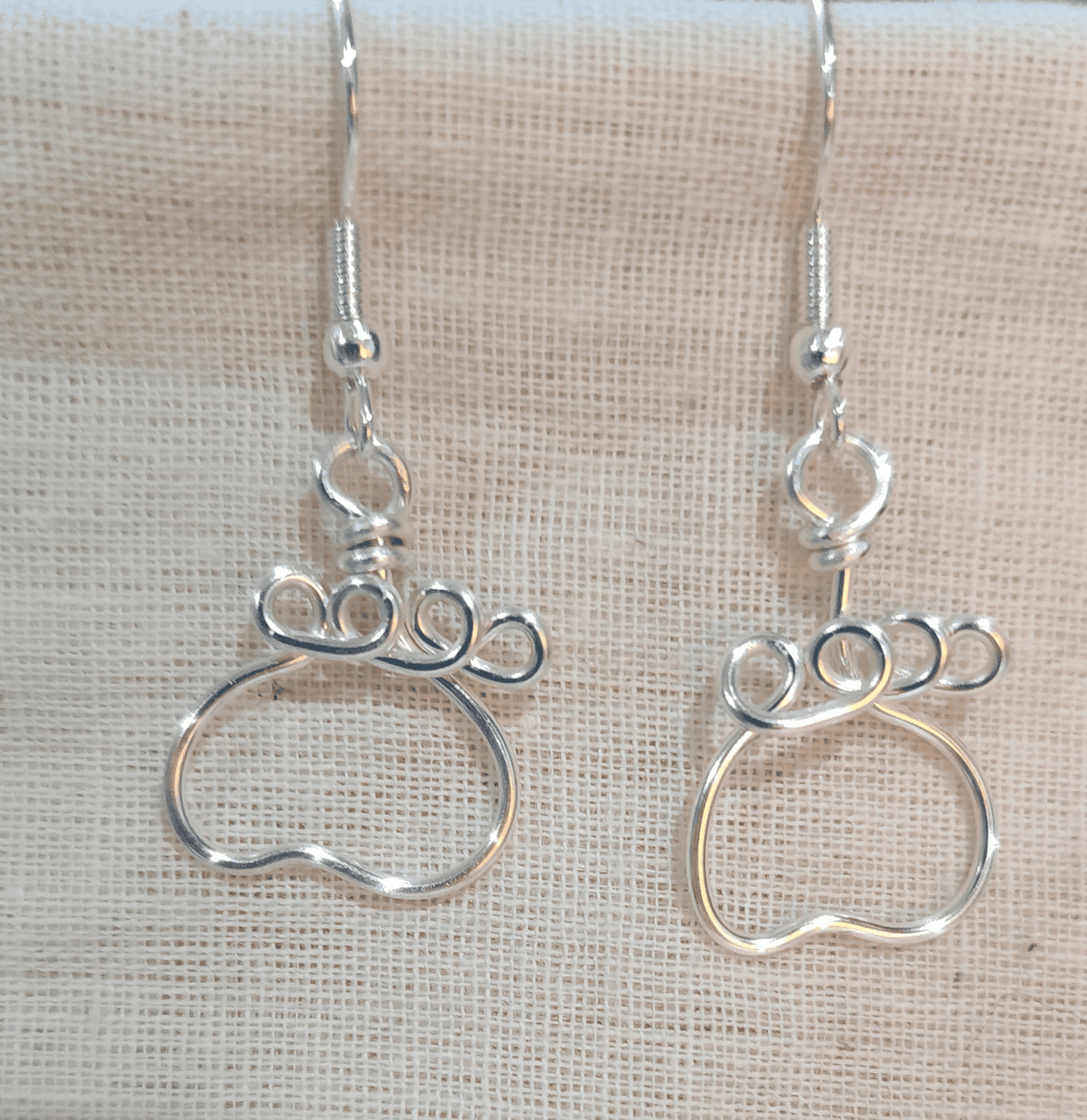 Minimalist Gold Or Silver Paw Print Hypoallergenic Earrings
