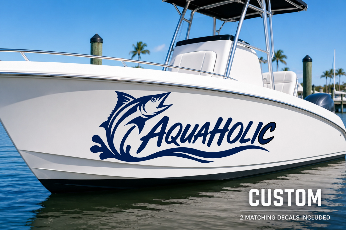Custom Boat Name Vinyl Decal Pair