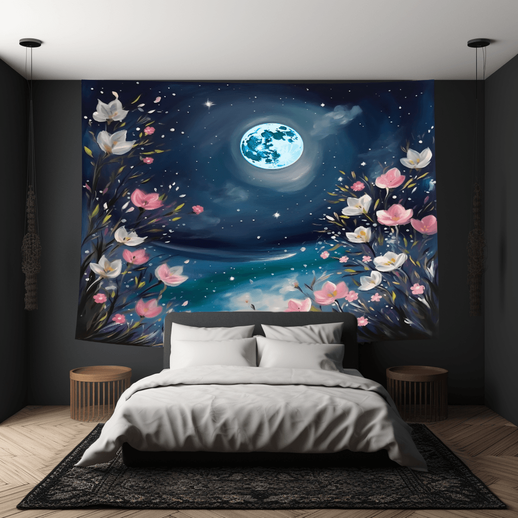 Aesthetic room with tapestry 2025