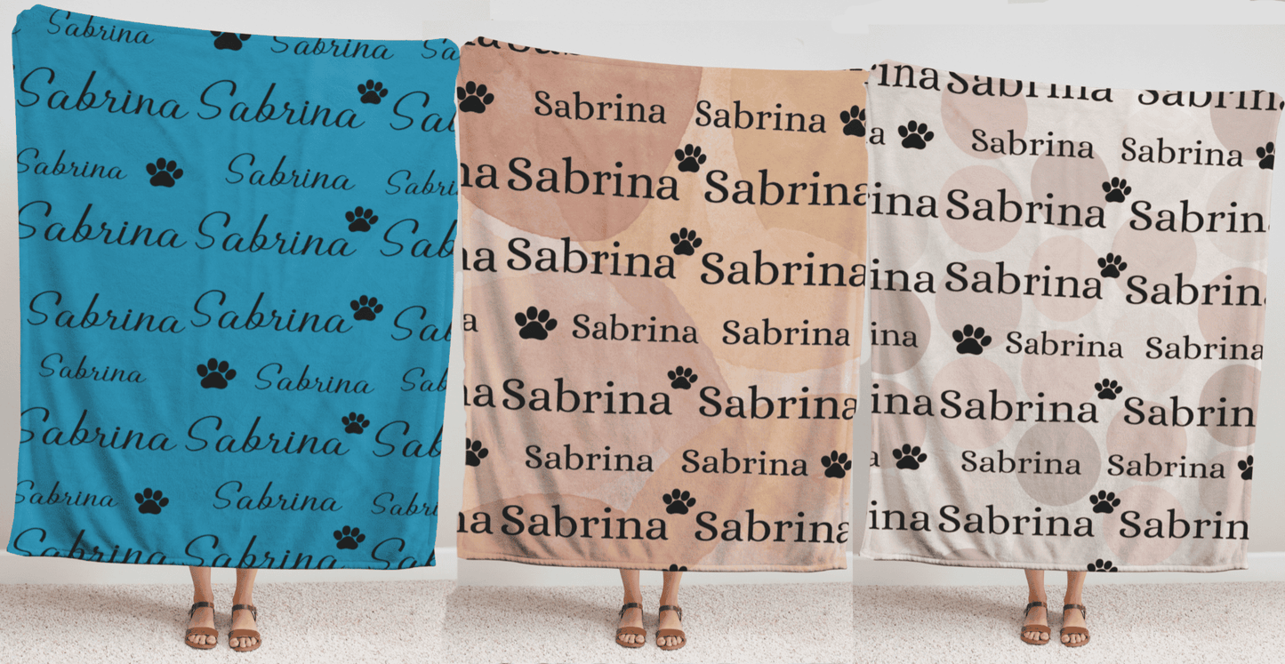 Cute Luxury Dog Bed. Custom Dog Bed And Matching Dog Blanket With Your Dog's Name.