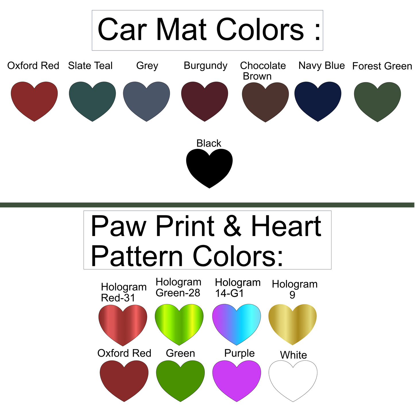 Custom Pet Car Mats - Personalized Breed, Heartbeat & Paw Print Design, Set of 4