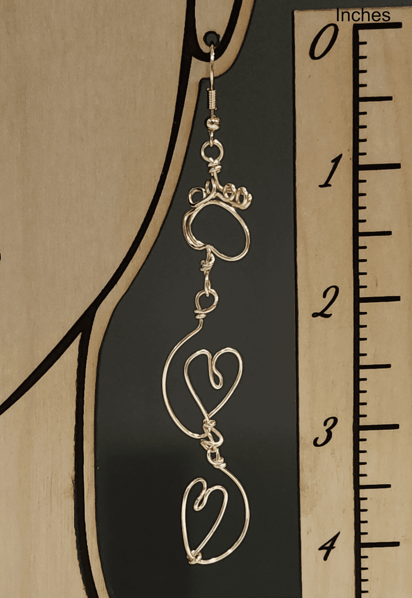 Gold Paw Print and Heart Shaped Long Drop Pet Lover Earrings