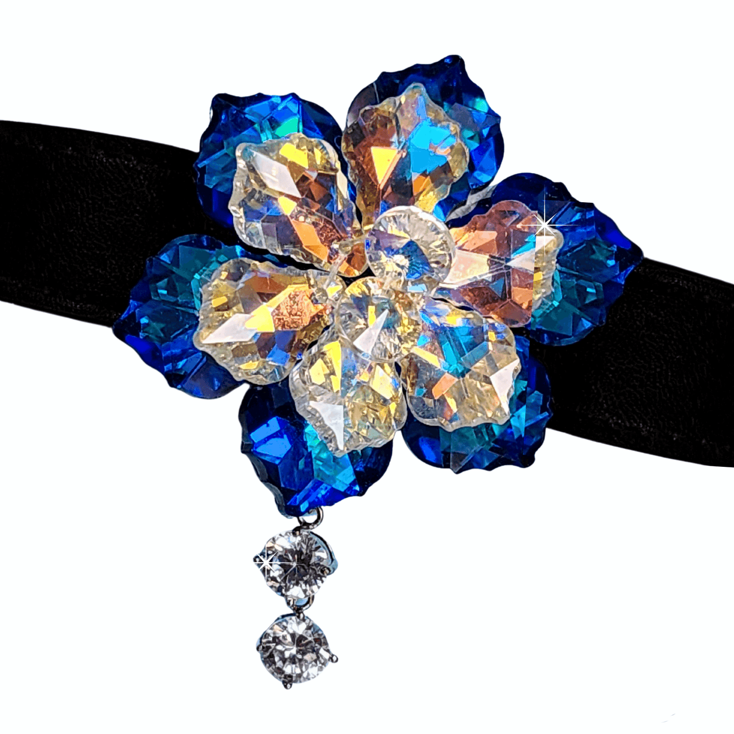 Handmade Bling Dog Crystal Flower Collar– Glamorous Pet Accessories