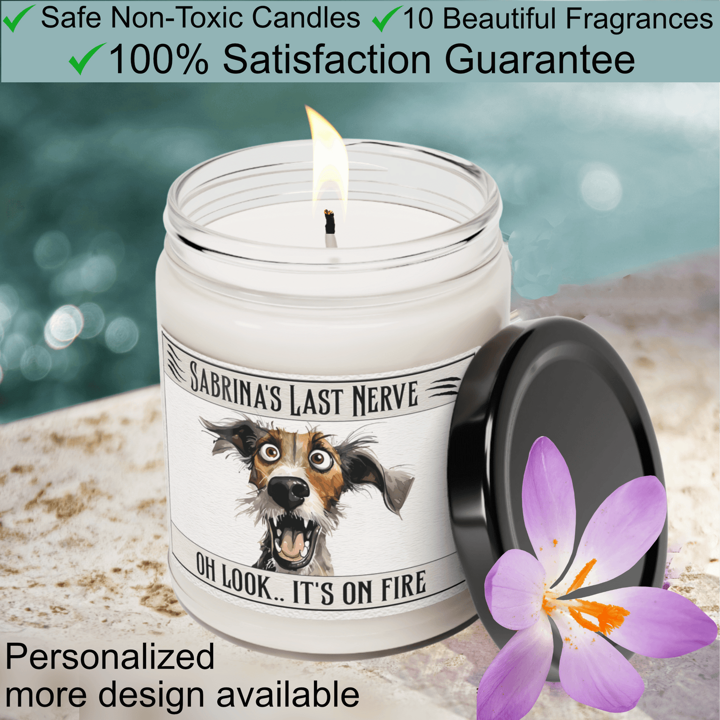 Mom Last Nerve Dog Candle, Personalize Funny Dog Candle Gift(Coupon Code:25%OFF)