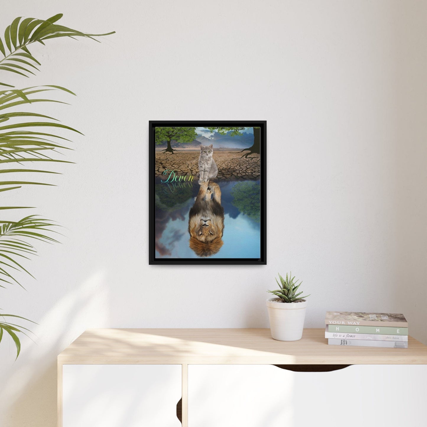 Custom Dog Art-Add Your Dog or Cat In Art On A Canvas With A Black Frame