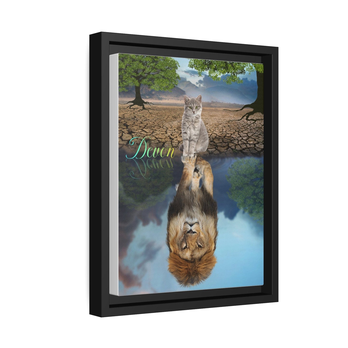 Custom Dog Art-Add Your Dog or Cat In Art On A Canvas With A Black Frame
