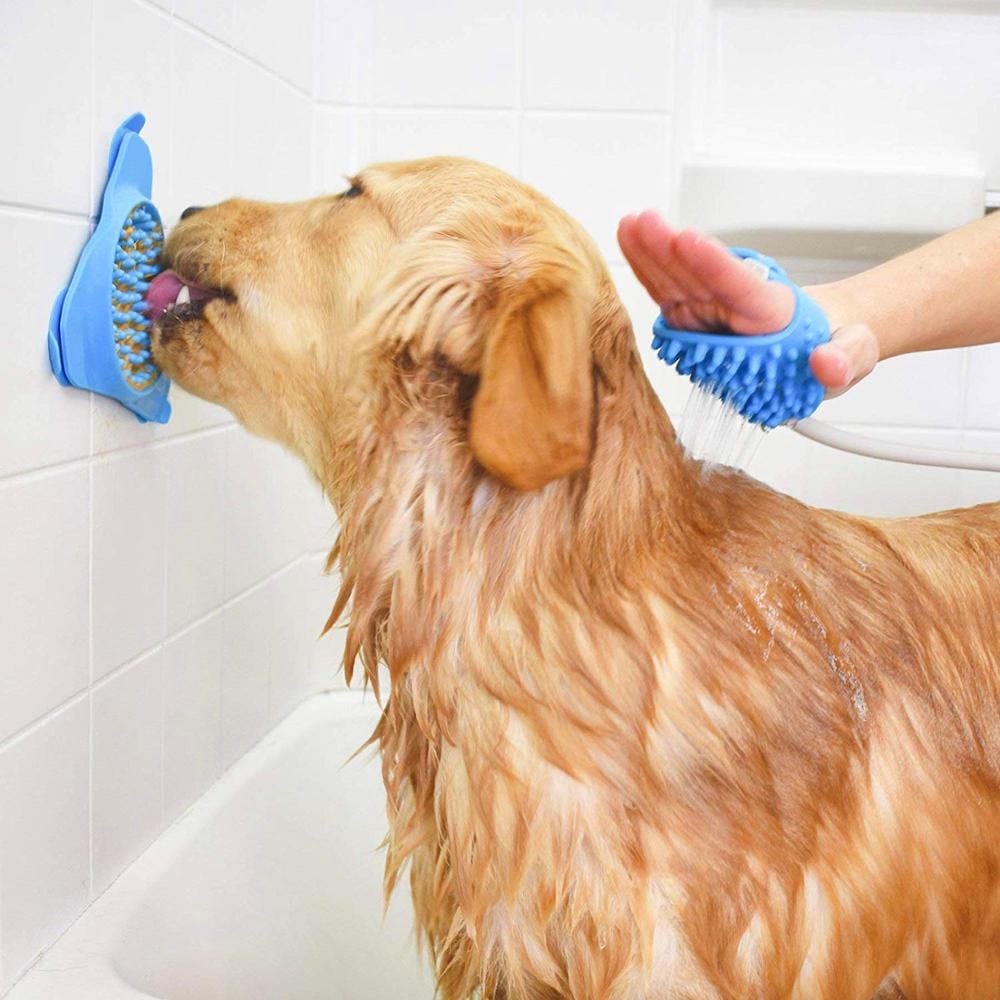 Dog Lick Mat-Keep Dog Distracted For Bath Time & More-Safe-Food Grade Silicone-Strong Suction