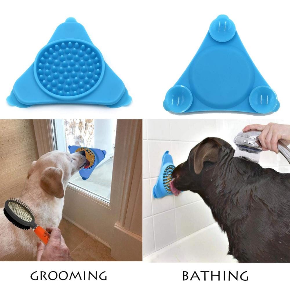 Dog Lick Mat-Keep Dog Distracted For Bath Time & More-Safe-Food Grade Silicone-Strong Suction
