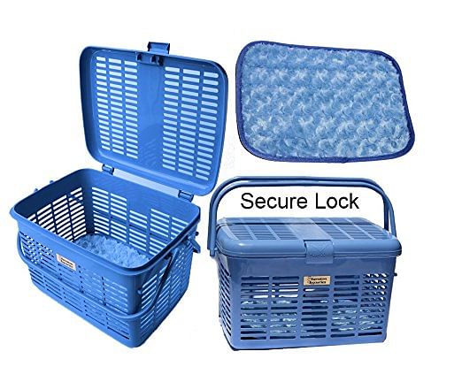 Blue Pet Dog Cat Carrier Wide open