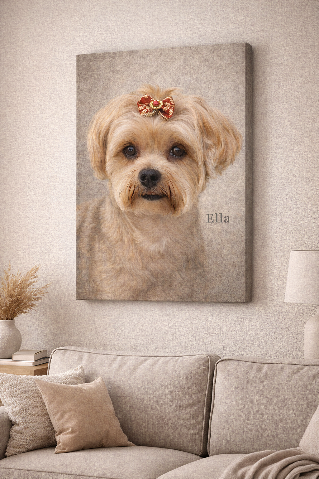 Custom Pet Portrait Canvas from Photo – Personalized Dog or Cat Portrait, Multi-Pet Option, Gallery Style Wall Art & Memorial Gift