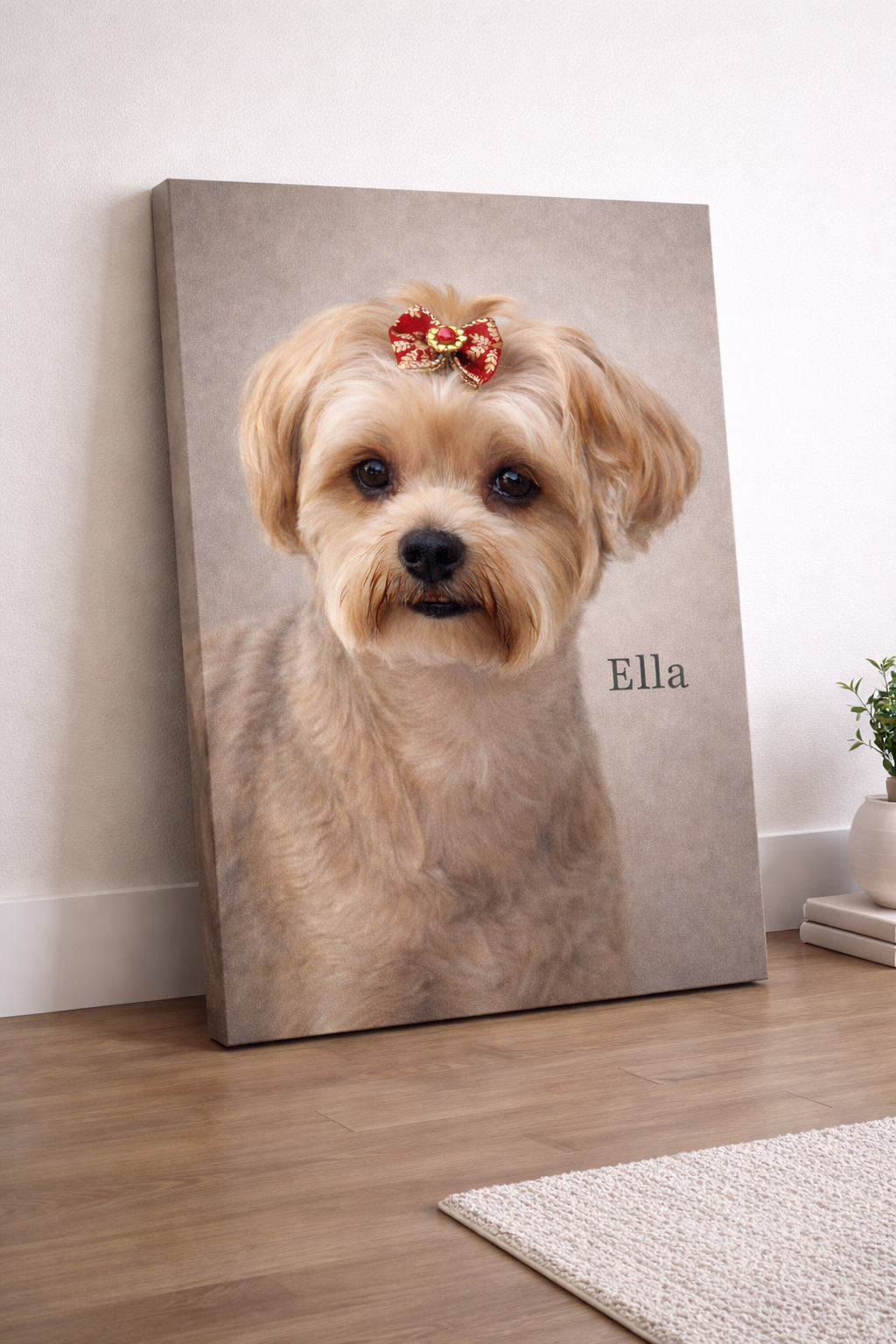 Custom Pet Portrait Canvas from Photo – Personalized Dog or Cat Portrait, Multi-Pet Option, Gallery Style Wall Art & Memorial Gift