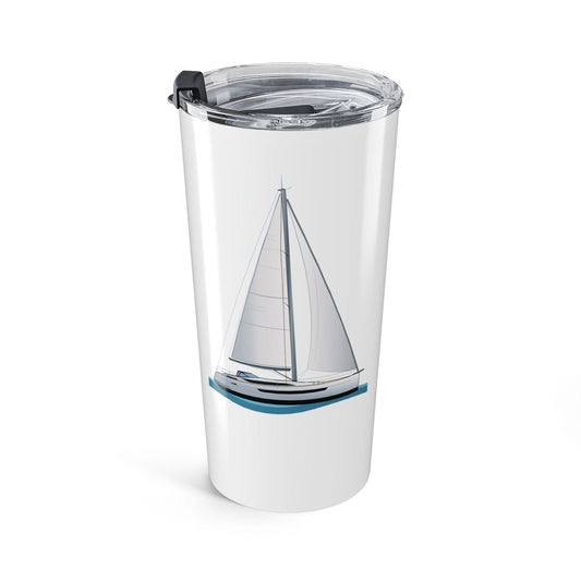 Personalized Boat Illustration Tumbler – Custom 20 oz Insulated Cup