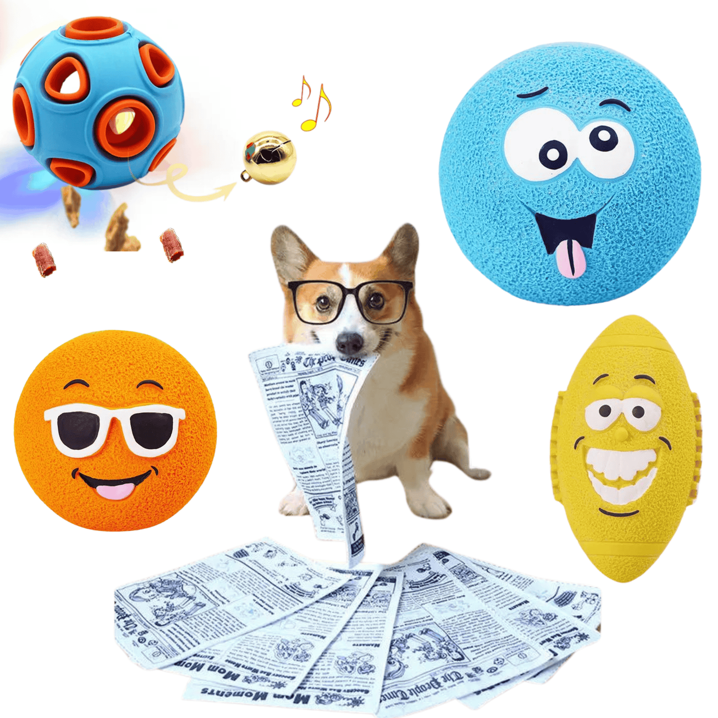 Dog Toy Bundle: Fun Dog Toys Squeaky & Ball Toys Set