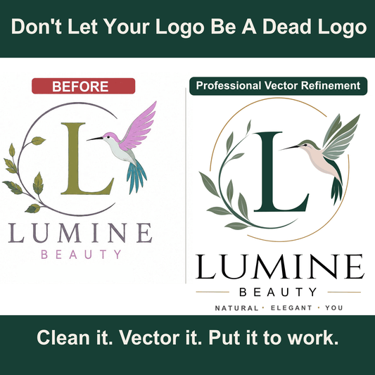 Ai & Canva Logo Refinement, Sketch to Print-Ready Vector