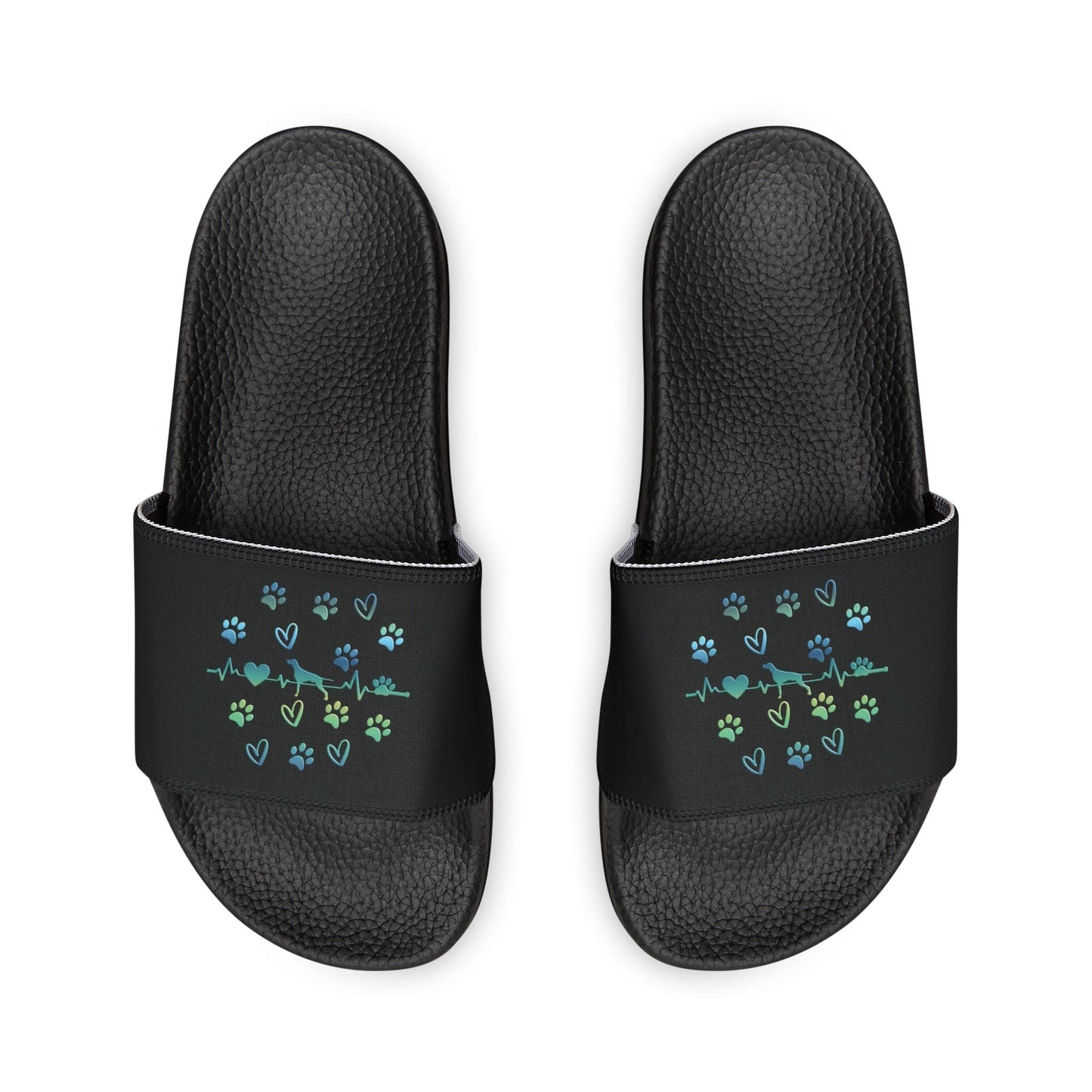 Custom Dog and Cat Breed Slides, Personalized Pet Lover Sandals, Paw Print Heartbeat Shoes, Gift for Women (Multiple Colors)