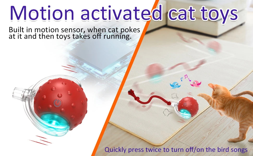 Light up Cat E-Ball Toy With Bird Sounds Engineered For Endless fun