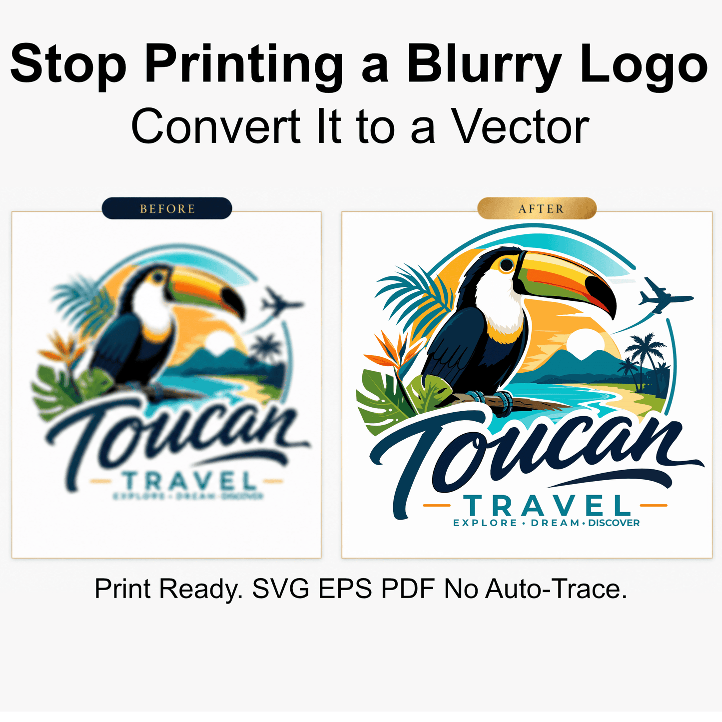 Convert Logo to Vector | Manual Logo Cleanup & Vector Redraw
