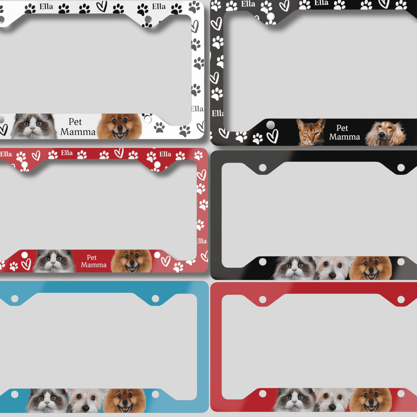 Pet License Plate Frame, Dog License Plate Frame Personalized Pet Car Tags, Car plate Cover Pet Photo Gifts, Dog Owner Gift