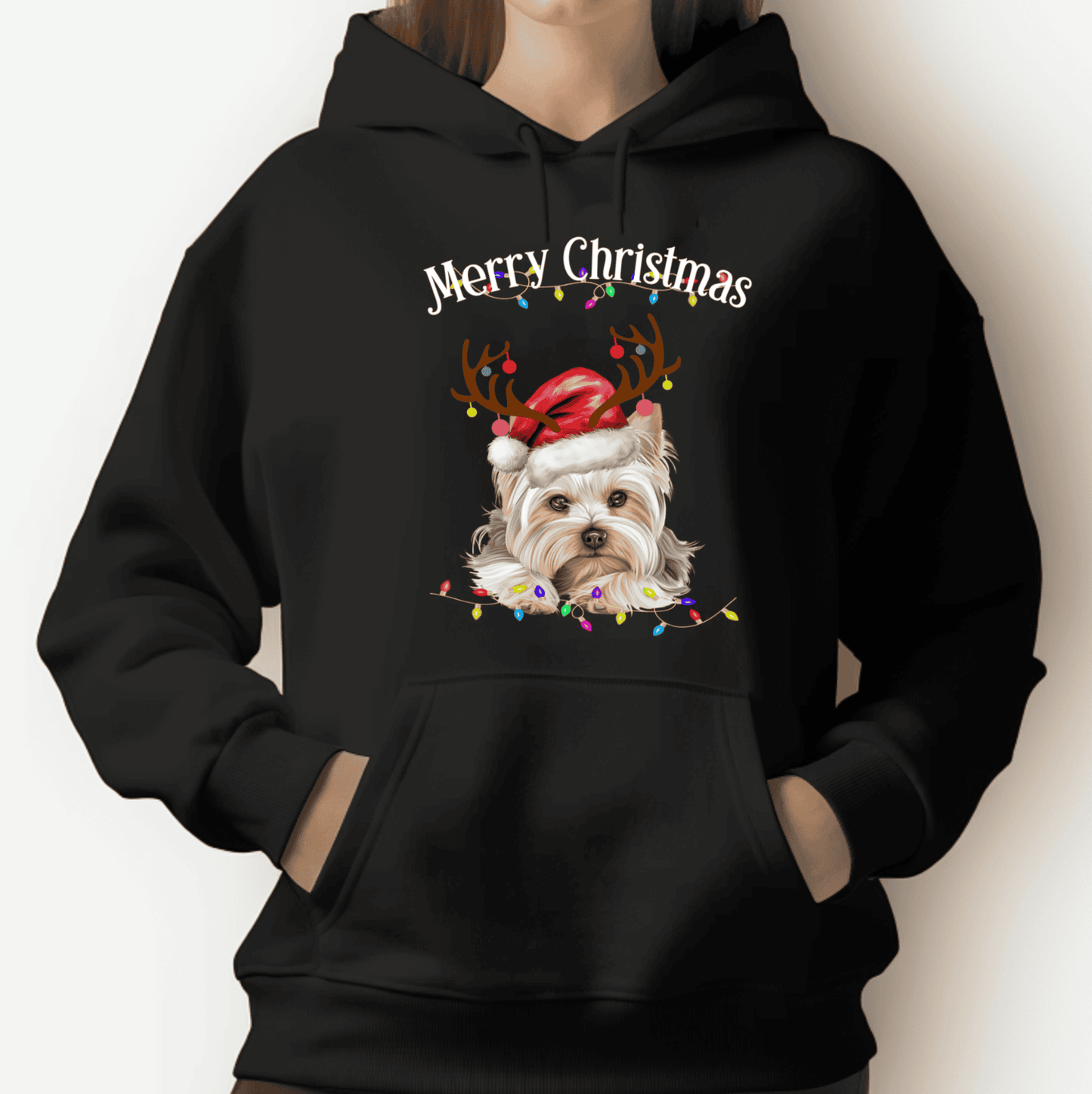 Yorkie Christmas Hoodie Sweater For Women/Men, Yorkie Dog Lover Long Sleeve