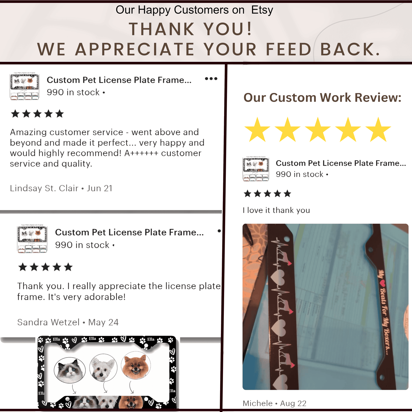 Pet License Plate Frame, Dog License Plate Frame Personalized Pet Car Tags, Car plate Cover Pet Photo Gifts, Dog Owner Gift