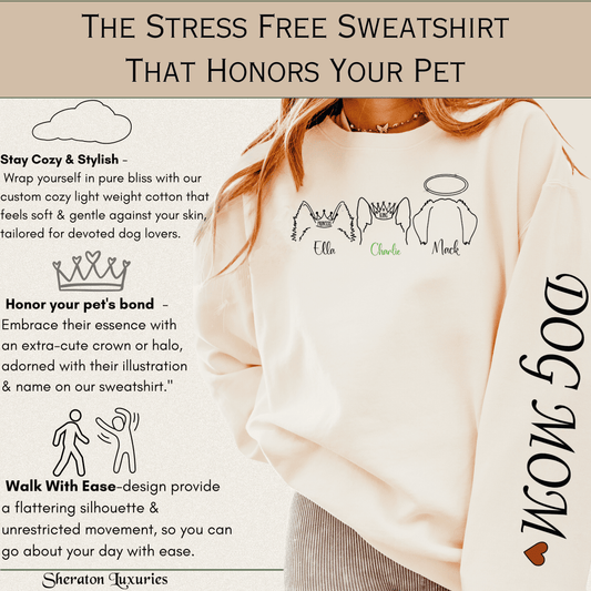 Custom Dog Mama Sweatshirt, Dog Lover Gift, Free Shipping