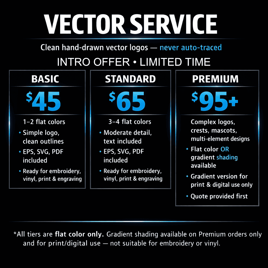 Convert Logo Into Vector | Hand-Redrawn Vector Files for Print, Embroidery & Vinyl