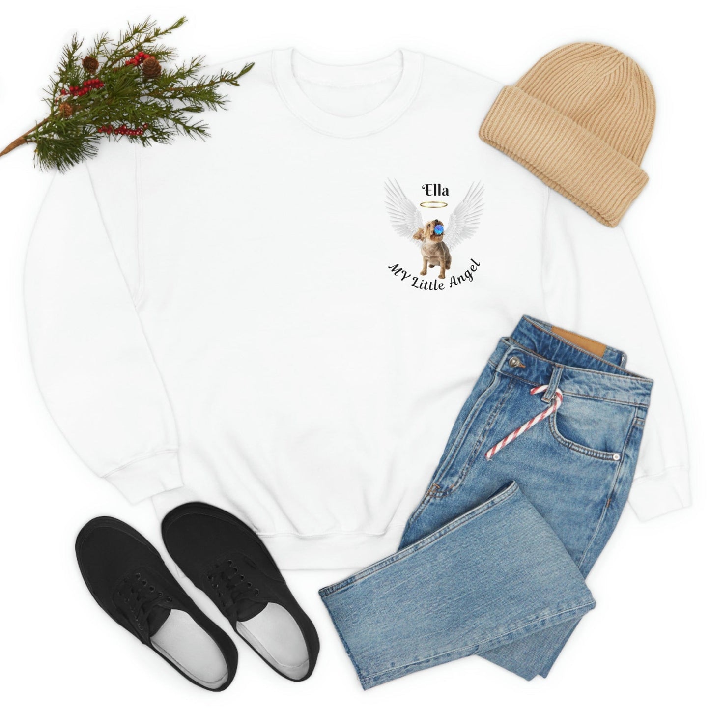 Custom Dog Mom Sweatshirt, Personalize Dog Angel Sweater, Gift For Dog Lovers, Dog Sweater For Dog People