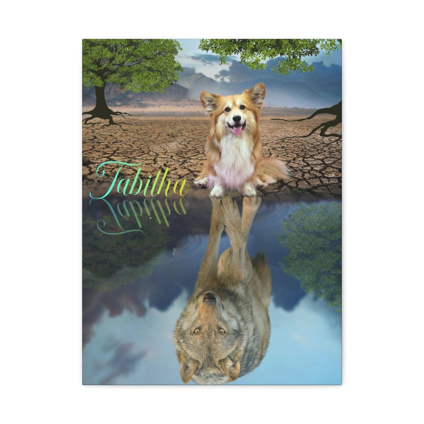 Personalize Dog Art-Add Your Dog In Funny Art-Matte Canvas, Stretched, 1.25" Shipping Included